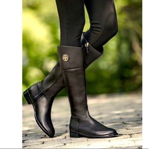 NWT Tory Burch Ashlynn Riding Boot. Black Leather. Size 7. Never Worn.